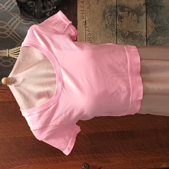 K34 NWT. Pepto Pink Ribbed Crop Top XL - Picture 1 of 7